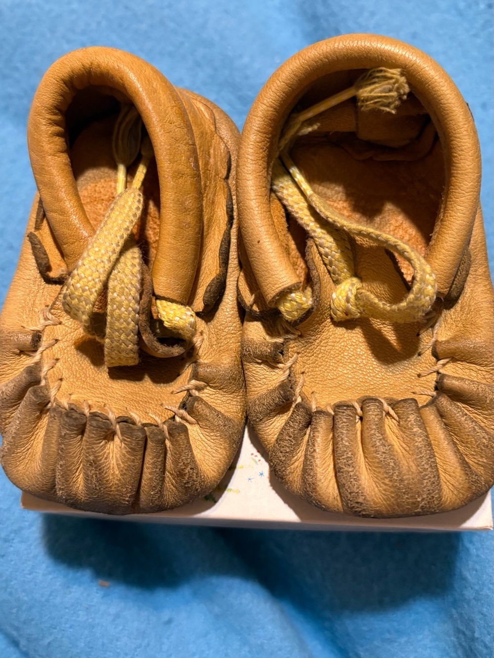 Kids Leather Moccasin Shoes in Tan